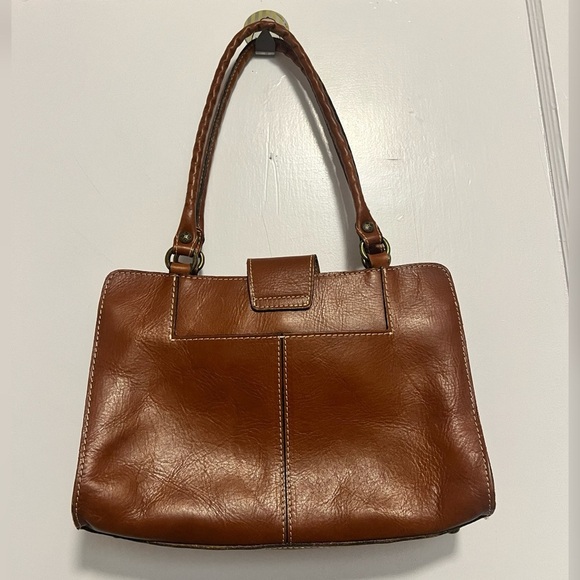 Patricia Nash Rienzo Satche Cognac Brown Leather Bag Purse $249 - Picture 7 of 7